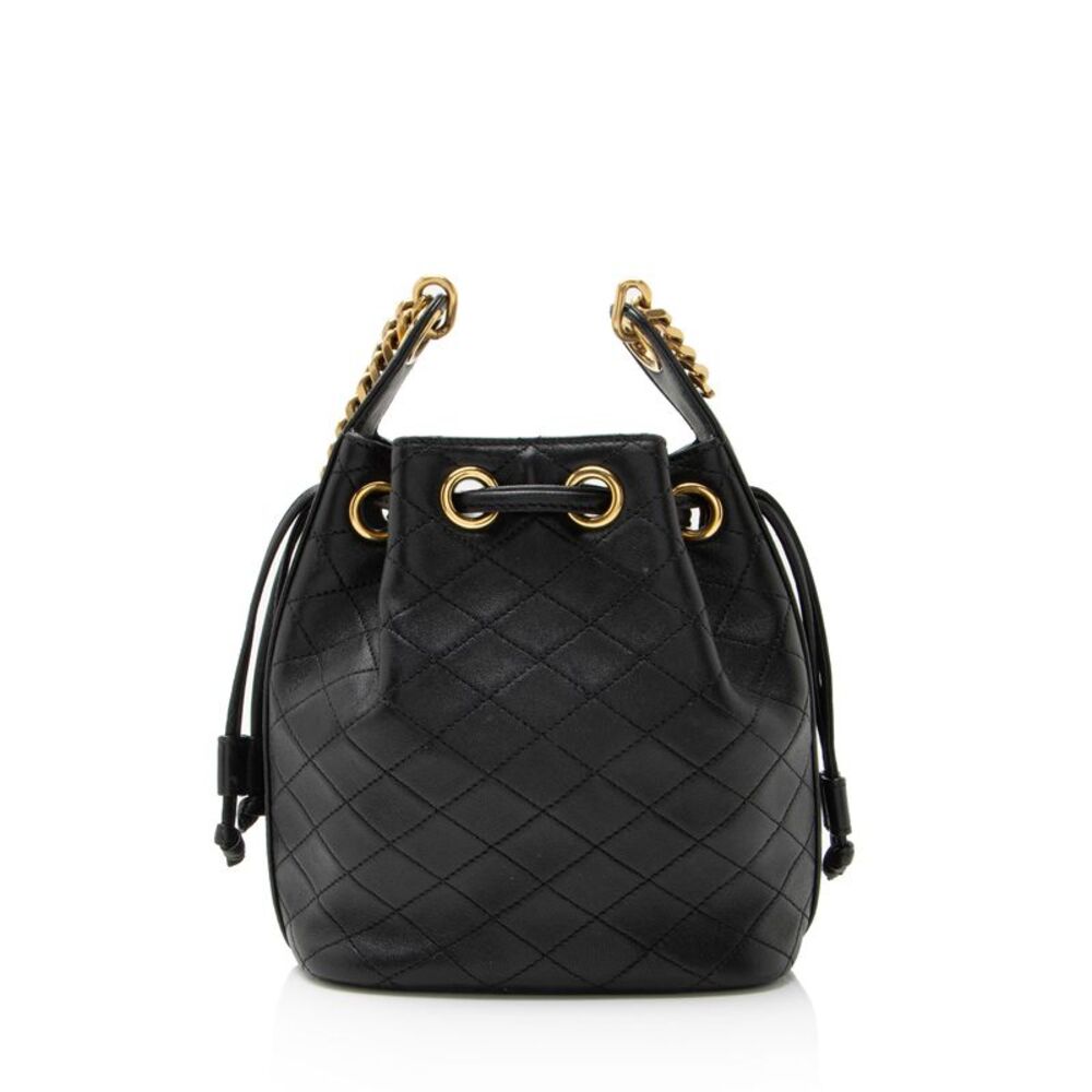 Saint Laurent Quilted Lambskin Cassandre Small Bucket Bag - Picture 3 of 10